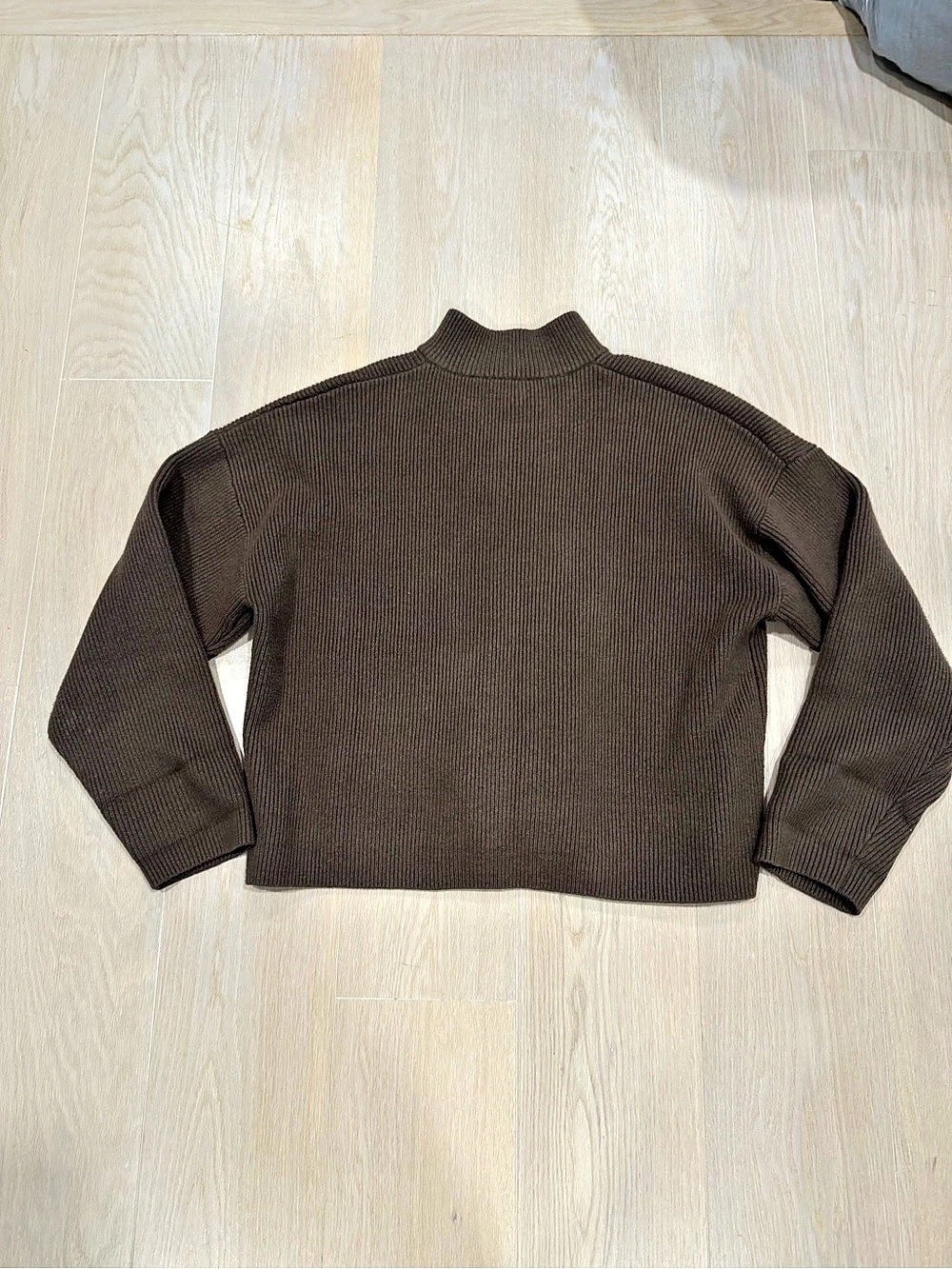 Adanola Knit Zip Sweater in Brown - Picture 2 of 4
